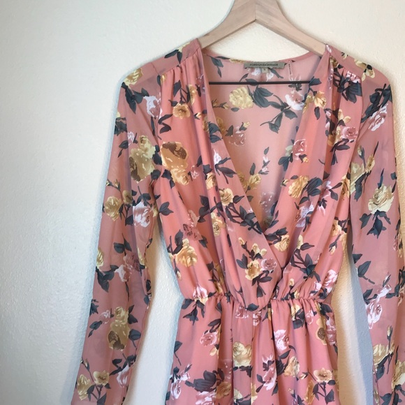 Foreign Exchange Pants - Foreign Exchange Sz S Floral Sheer Romper